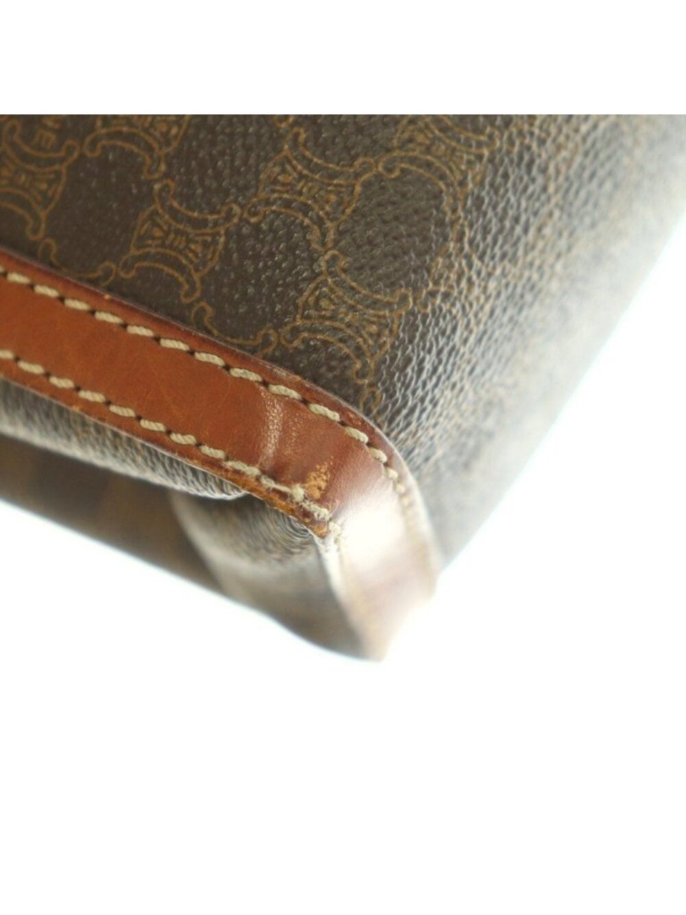 Celine Clutch Leather Macadam Pattern Brown - Picture 8 of 8